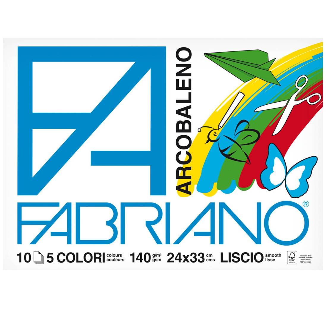 Album Fabriano Colorato Arcobaleno 24x33 10 Ff