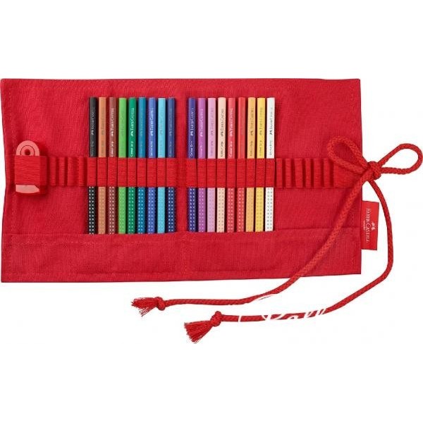 Faber-Castell 112411 - Pastelli Color Grip 10 Pezzi In Faretra, Matite Colorate Ergonomiche Triangolari Acquerellabili