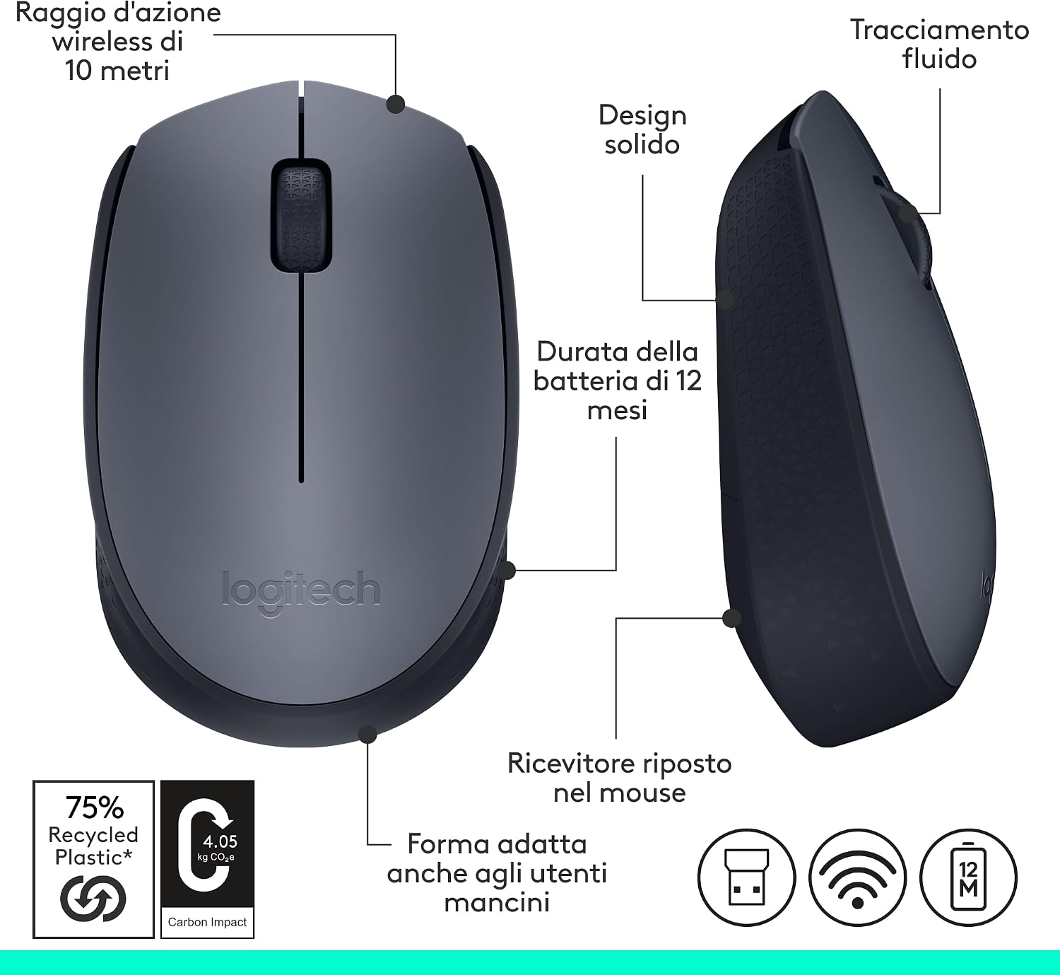 Mouse Logitech Wireless M170 - Image 6